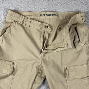 Duluth Trading Co Flex Fire Hose Relaxed Fit Cargo Men's 42x28 Beige Workwear